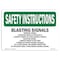 Signmission OSHA Sign, Blasting Signals Warning Signal 5 Minutes, 7in X 5in Decal, 5" W, 7" L, Landscape OS-SI-D-57-L-11429 - alternate 1